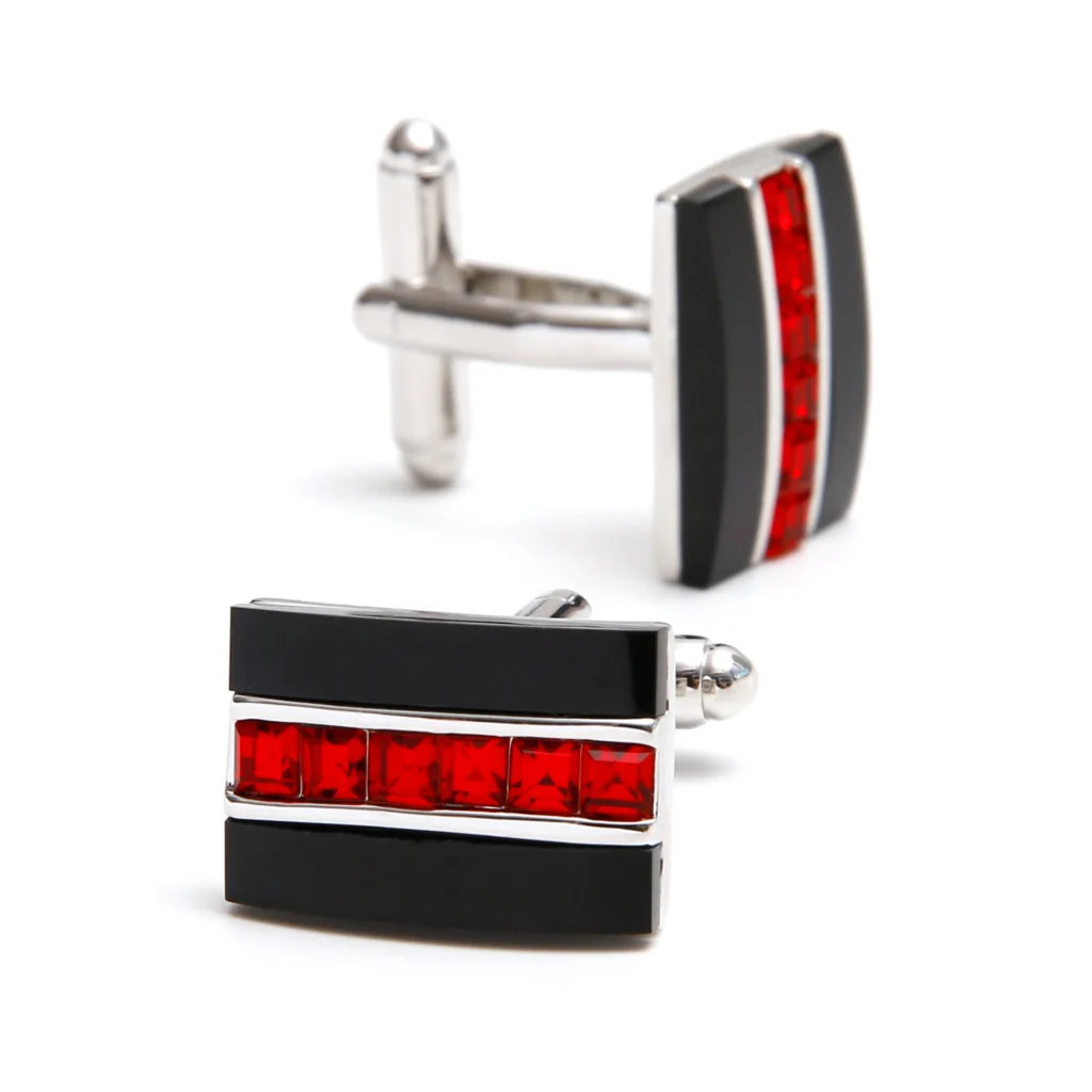 Luxe Manchetknopen Rood Kristal